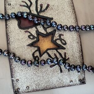 Peacock Color Pearl Necklace- New